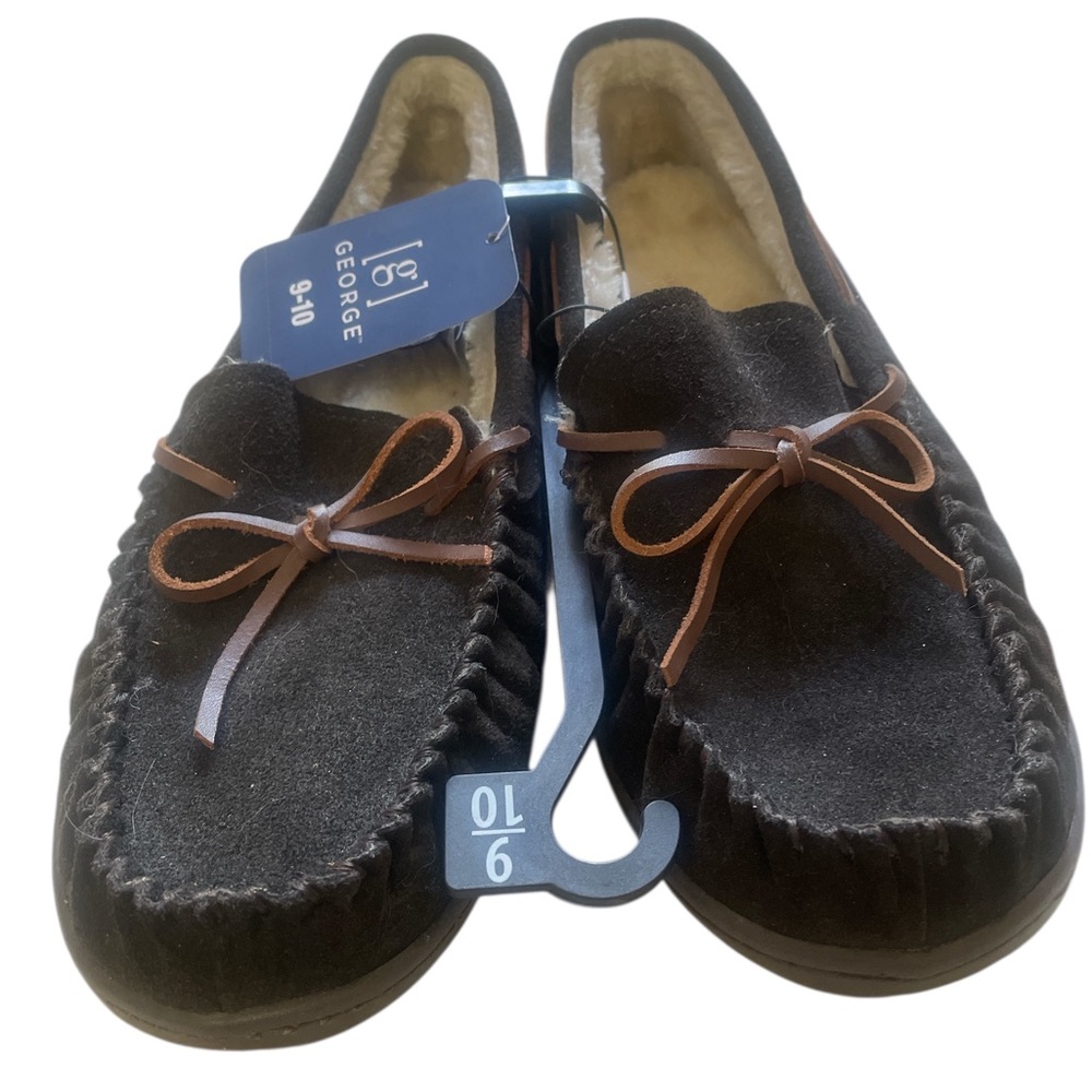 George Men's Black and Brown slipper,Loafers,9-10, - Picture 3 of 7